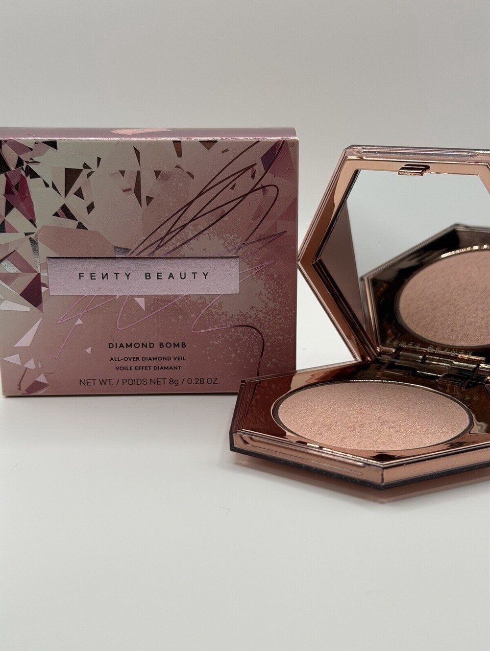 FENTY BEAUTY Diamond Bomb Rosé Rave 02 Highlighter 8g Full Size New Box